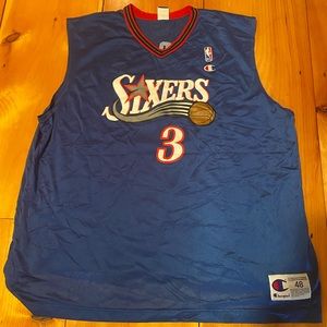 76ers Iverson Official Champion Jersey sz XL